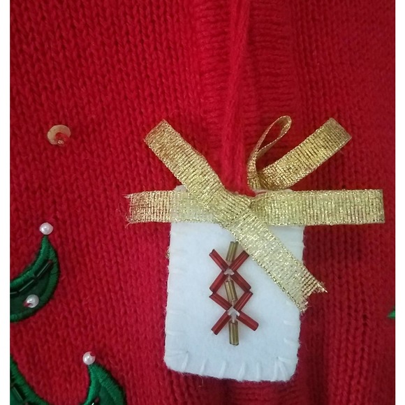 Rare vintage 1980s ugly Christmas sweater cardigan - Picture 2 of 8